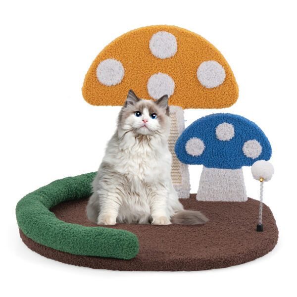 Mushroom Cat Bed Cat Claw Scratcher With Wide Bed And Sisal Scratch Panel - Image 3