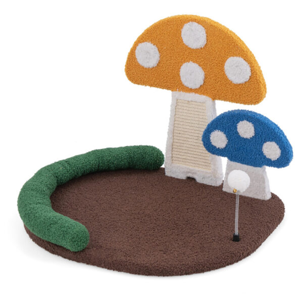 Mushroom Cat Bed Cat Claw Scratcher With Wide Bed And Sisal Scratch Panel - Image 9